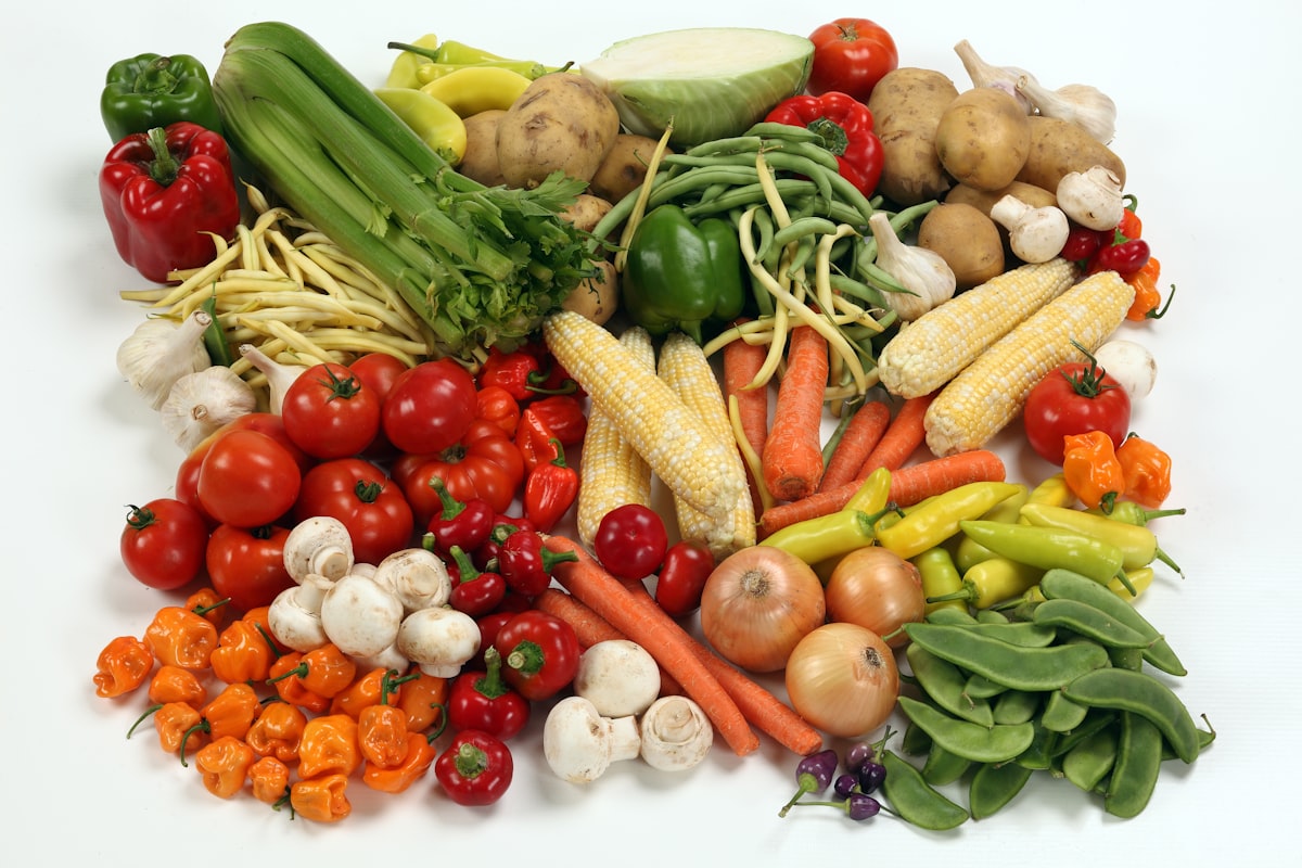Nutrient-dense foods including nuts, seeds, and fresh produce